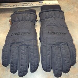 Vintage Ladies Hotfingers Ski Gloves Black Microlar3 Waterproof Breathable Large